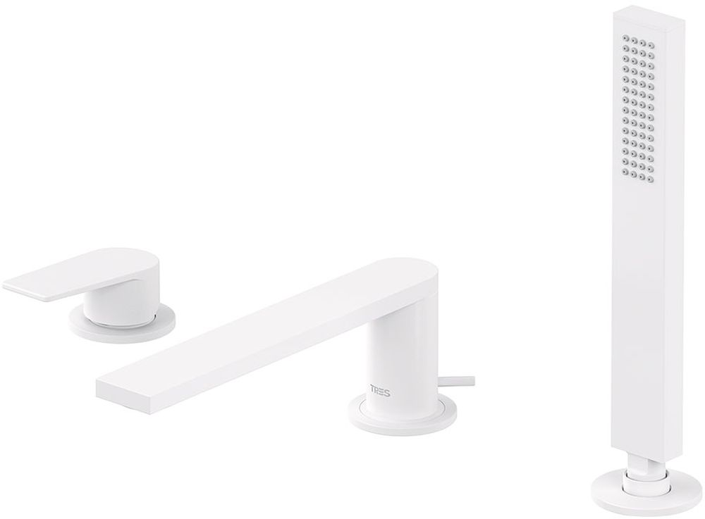 Tres Project Badewannen- und Duscharmatur awannenmontiert weiß 211.161.01.BM