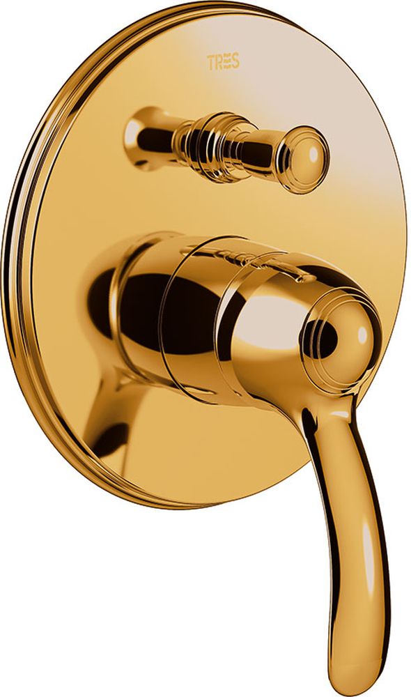 Tres Monoclasic Badewannen- und Duscharmatur Unterputz gold 242.180.01.OR