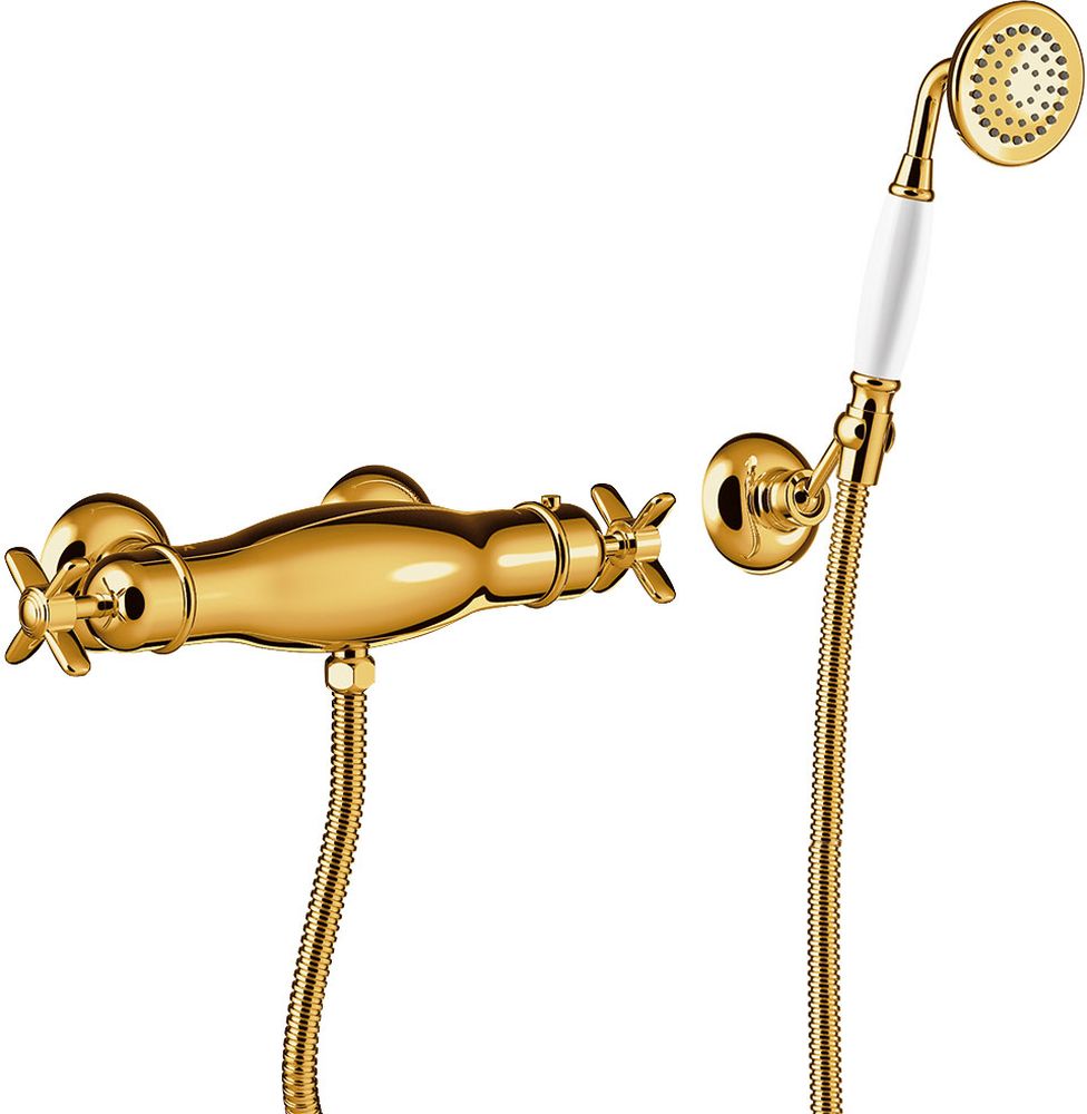 Tres Monoclasic Duschbatterie Wandmontage mit Thermostat gold 242.164.09.OR