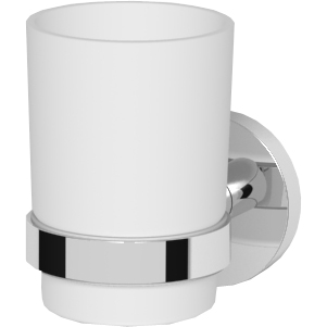 Oltens Gulfoss Zahnputzbecher weiß-chrom 86101000