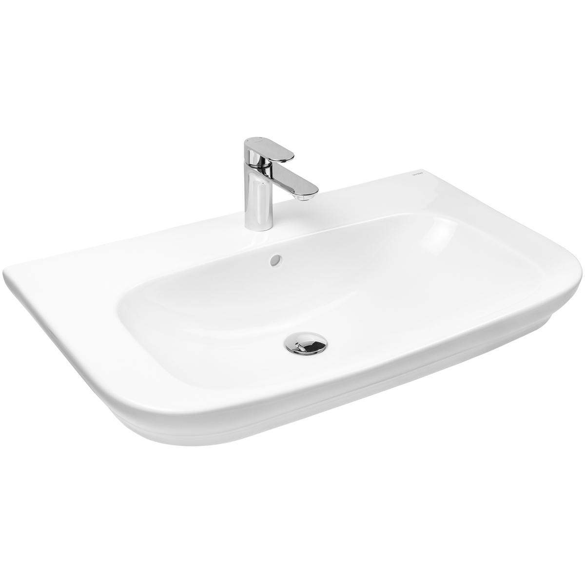 Oltens Gulfoss Waschbecken 80x46 cm halbrund Möbel-Aufsatzwaschbecken weiß 41402000