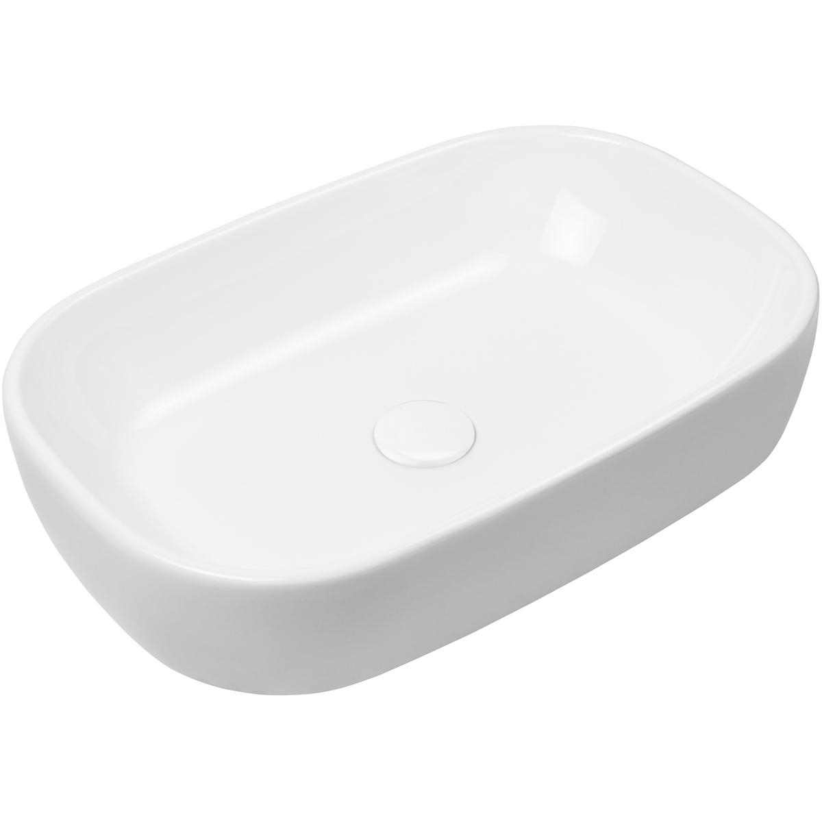 Oltens Jurong Waschbecken 54x36 cm oval Aufsatzwaschbecken weiß 40304000