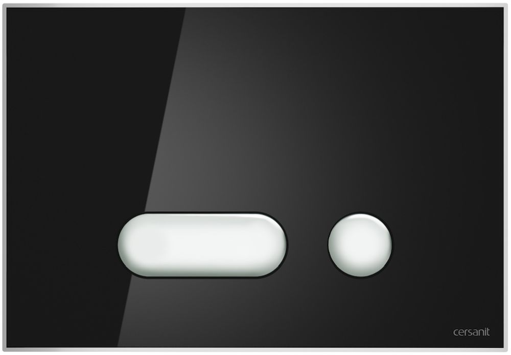 Cersanit Intera Betätigungsplatte für Toilette glänzender Chrom-schwarz S97-023