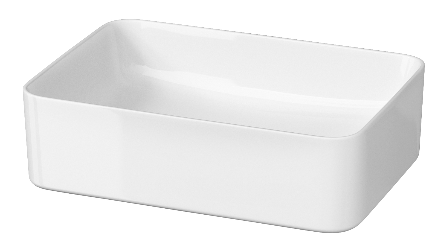 Cersanit Crea Waschbecken 49.5x34.5 cm rechteckig Aufsatzwaschbecken weiß K114-001-BOX