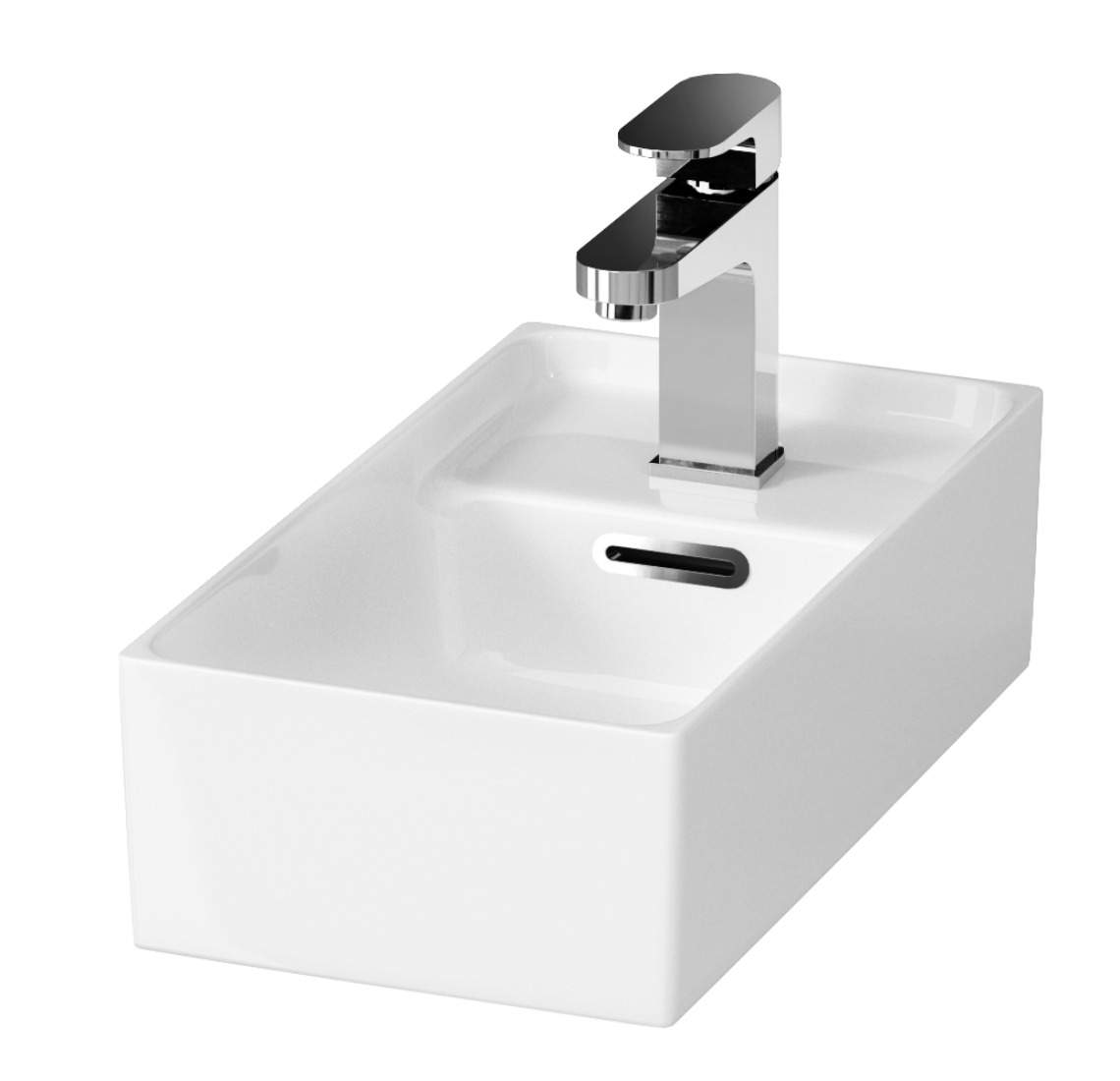 Cersanit Crea Waschbecken 40x22 cm rechteckig Möbel weiß K114-004