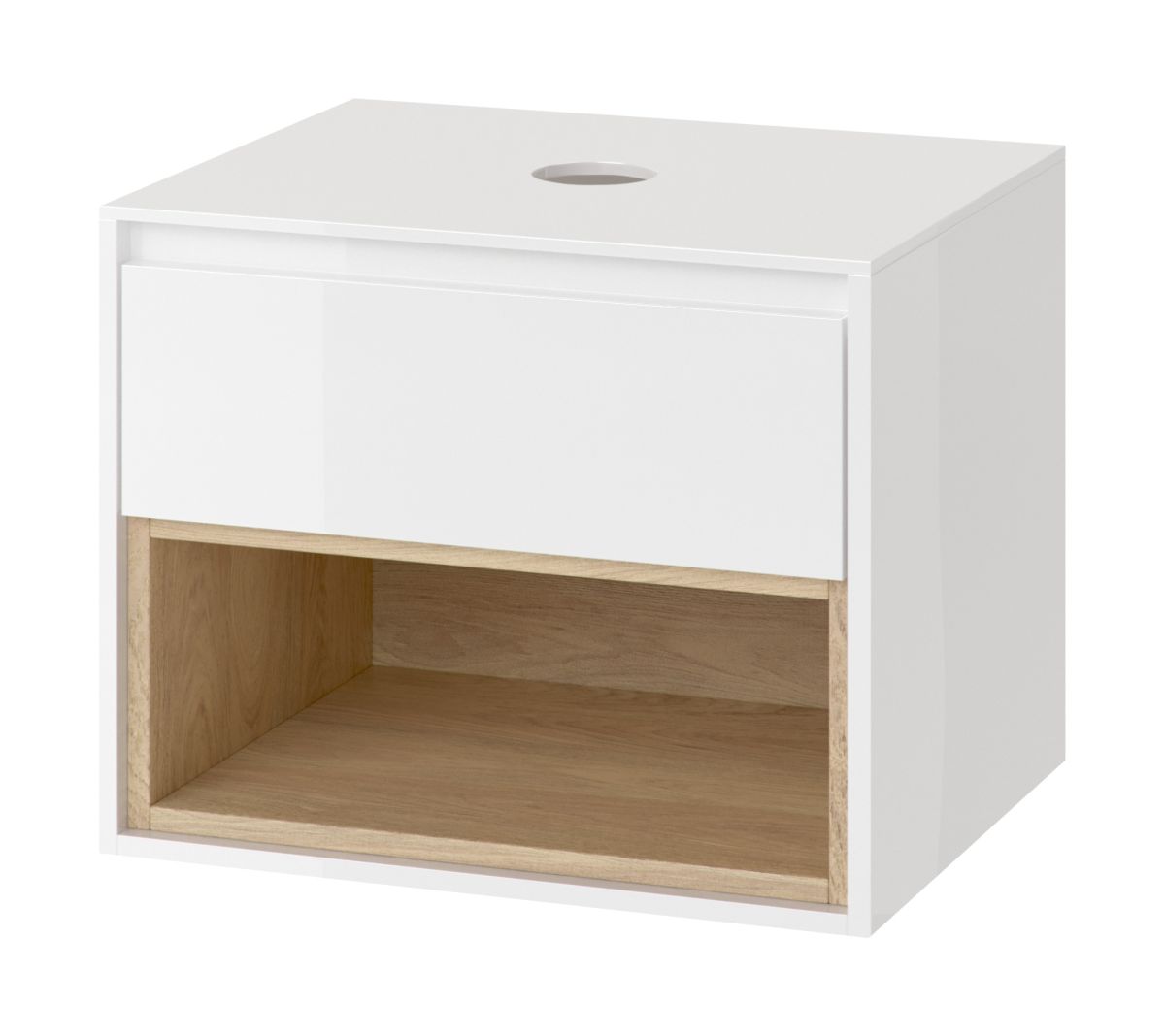 Excellent Tuto Kabinett 61x45.7x48 cm Unterschrank hängend weiß-eiche MLEX.0102.600.WHBL