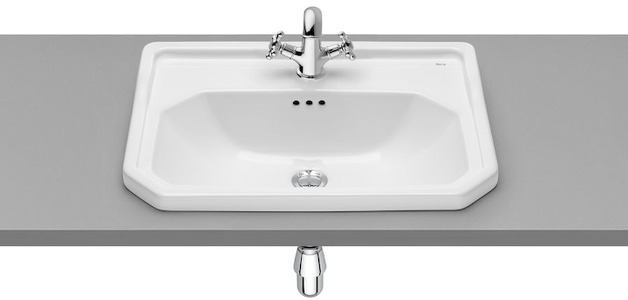 Roca Carmen Waschbecken 60x45 cm rechteckig Einbauwaschbecken weiß A3270A5000