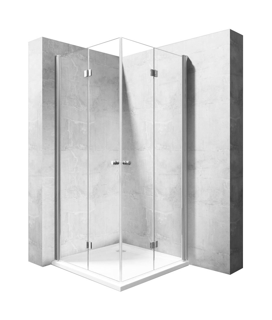 Rea Fold Dusche 80x80 cm quadratisch chrom Glanz/durchsichtiges Glas REA-K9990