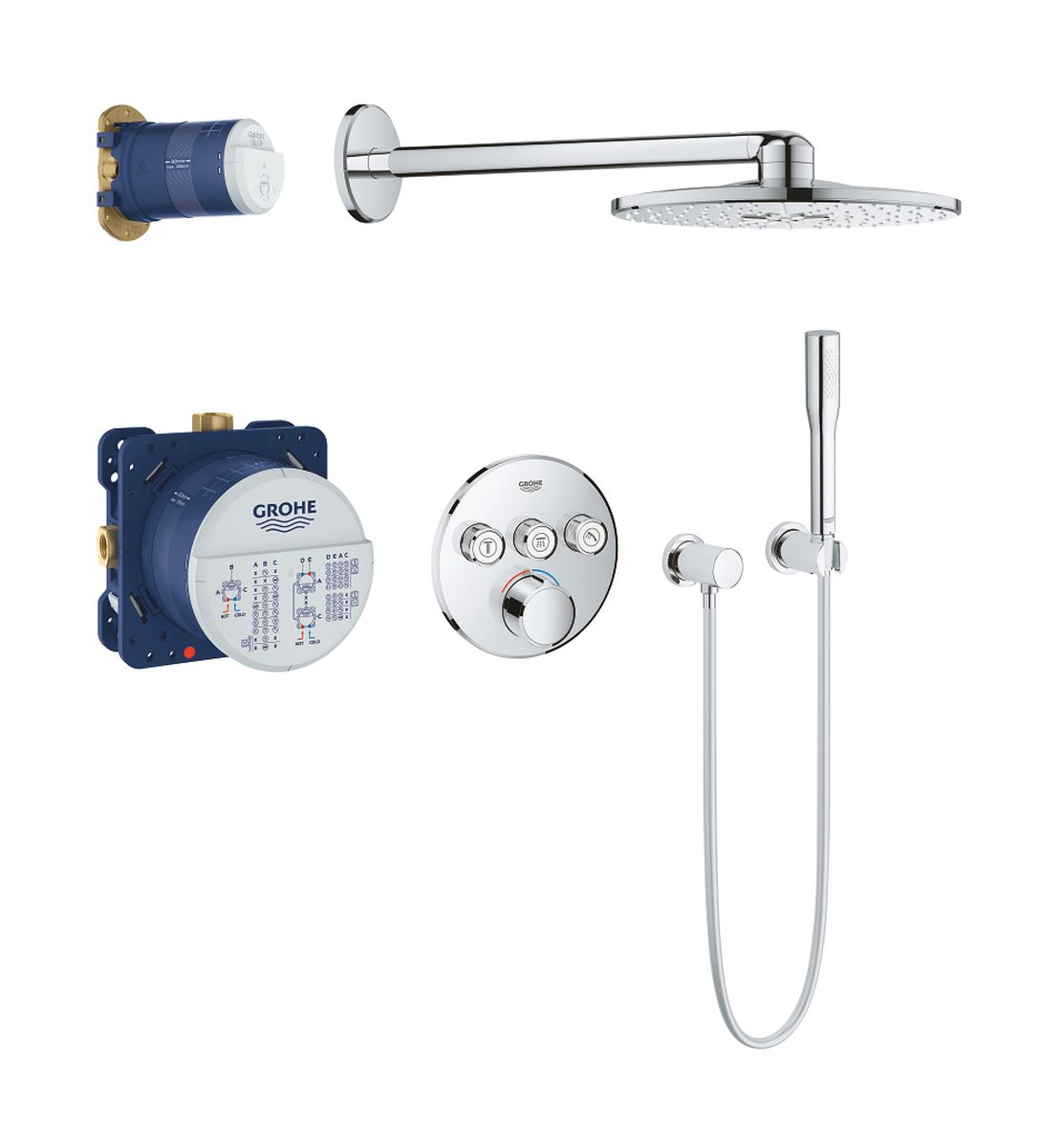 Grohe SmartControl Duschset Unterputz mit Thermostat StarLight Chrom 34709000