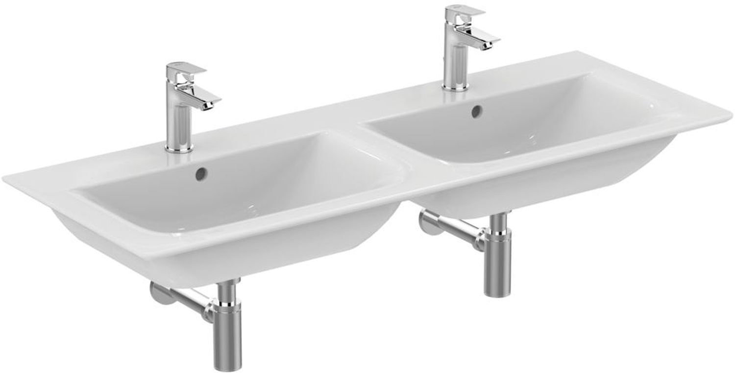 Ideal Standard Connect Air Waschbecken 124x46 cm rechteckig Klassisch-Möbel-Doppelt weiß E027301