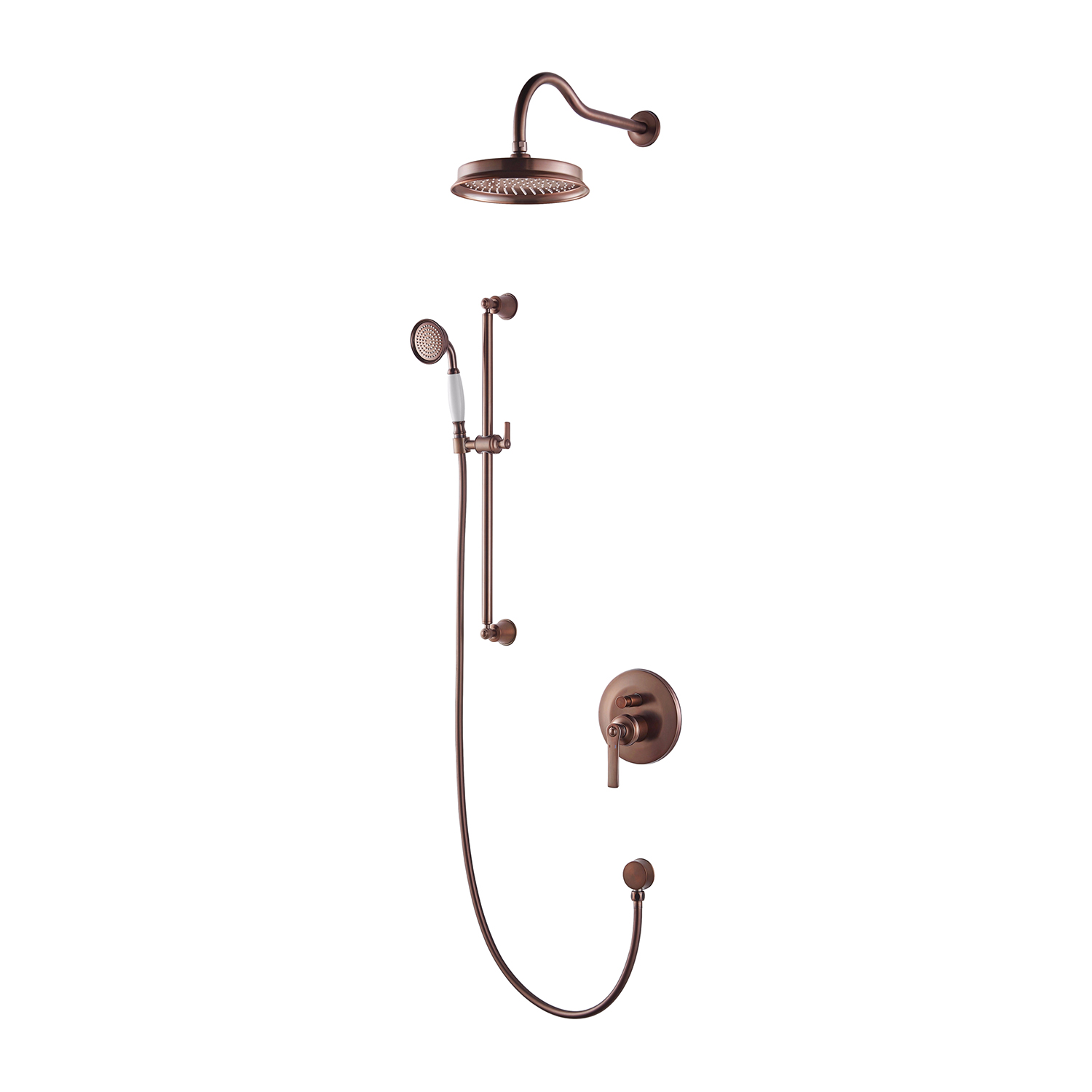 Omnires Armance Duschset Unterputz mit Regenbrause kupfer SYSAM20ORB