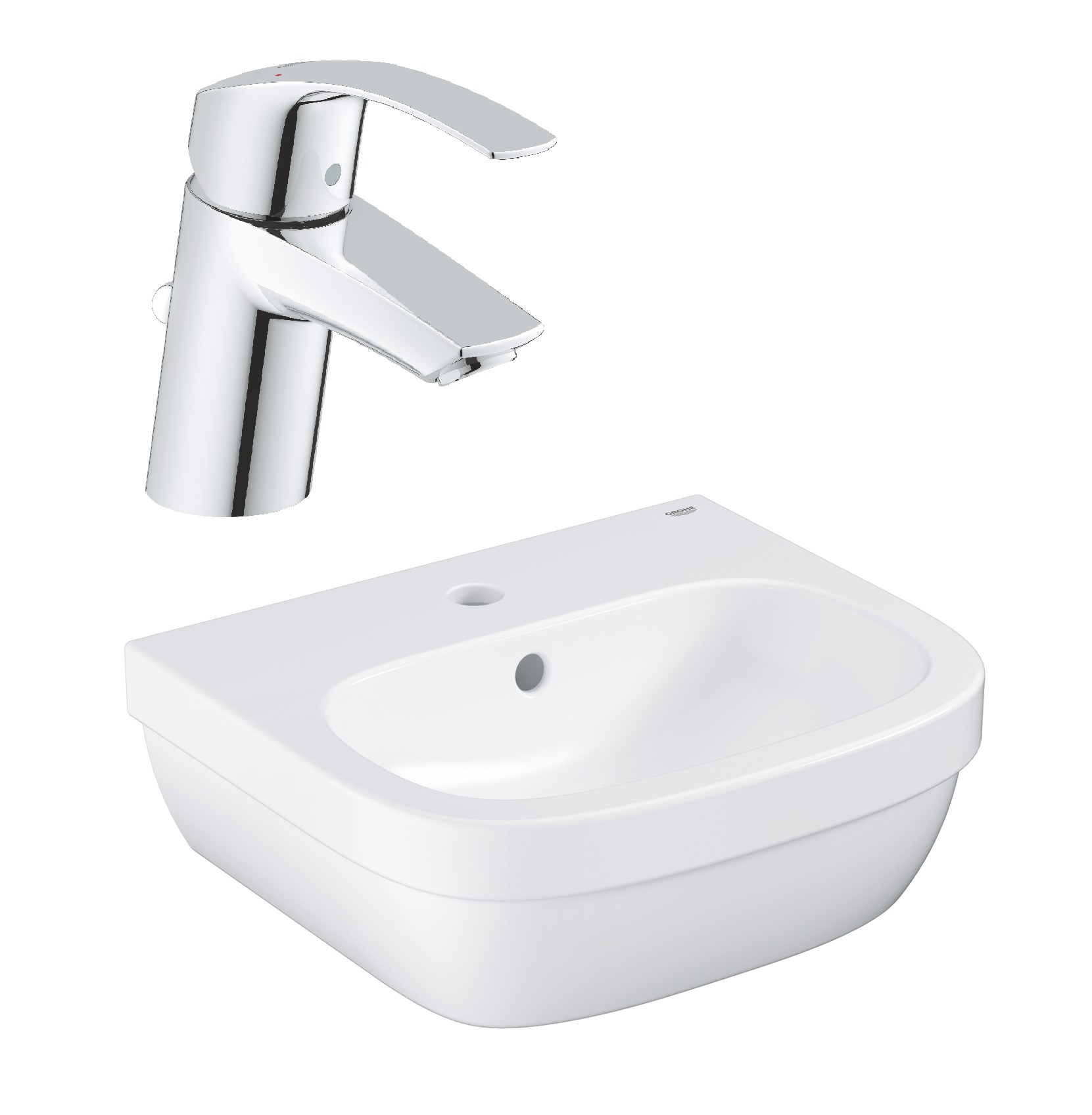Set Waschbecken Grohe Euro Ceramic 39324000, Waschtischarmatur Grohe Eurosmart 33265002