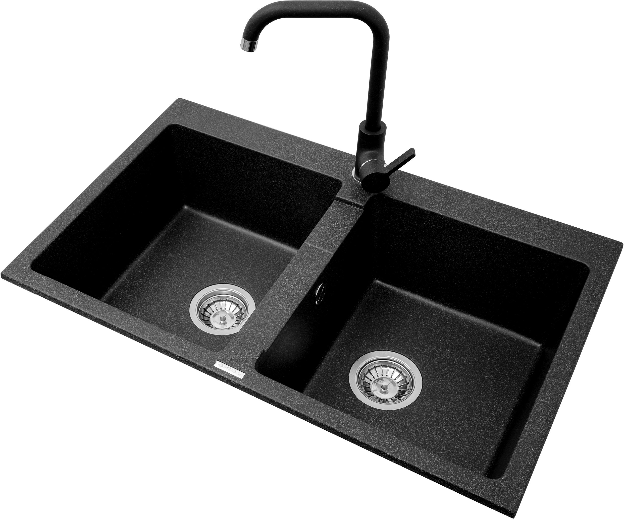 Pyramis Sparta Granitspüle 78x50 cm schwarz 070053201