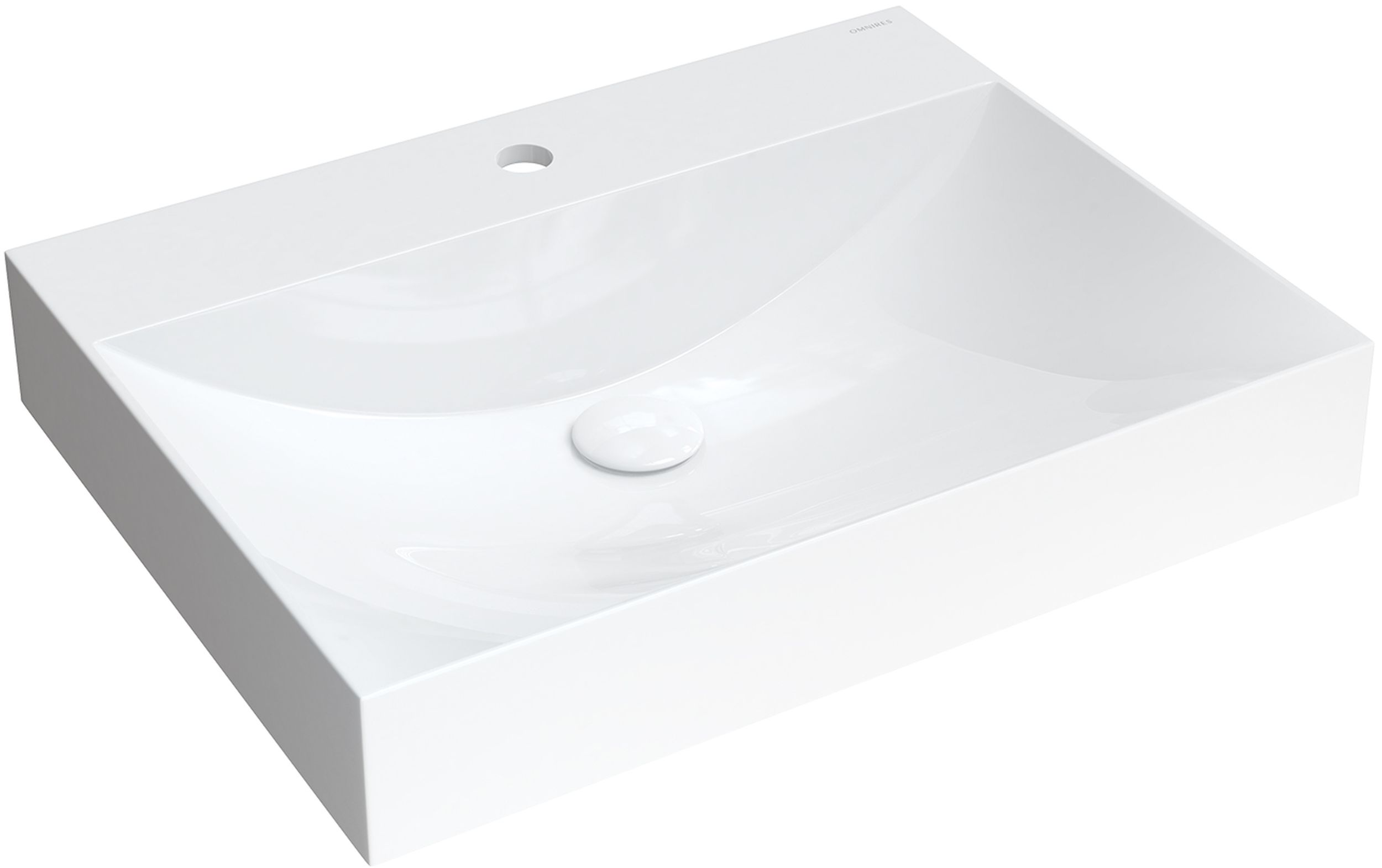 Omnires M+ Waschbecken 60x46 cm rechteckig Aufsatzwaschbecken weiß NAXOS600BP