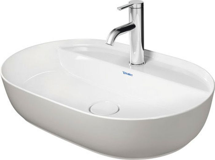 Duravit Luv waschbecken 60x40 cm oval nabla-förmig weiß-grauer Stein 0380602300