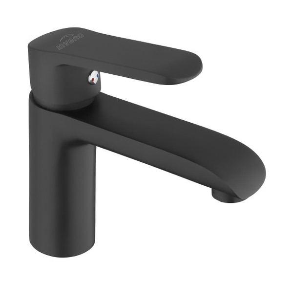 Invena Siros waschbeckenhahn stehend schwarz BU-90-004
