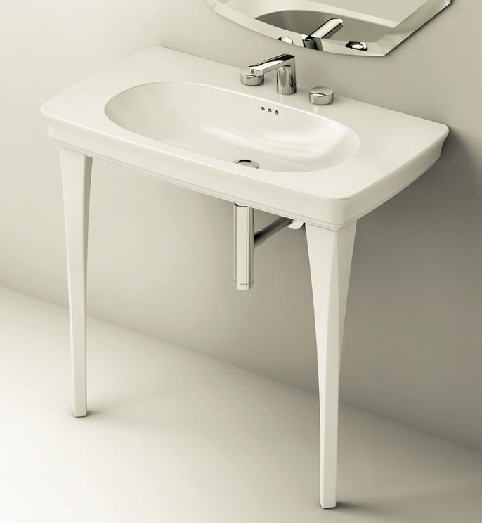 Art Ceram Civitas Waschbecken 90x50 cm rechteckig Klassisch weiß CIL00201;00