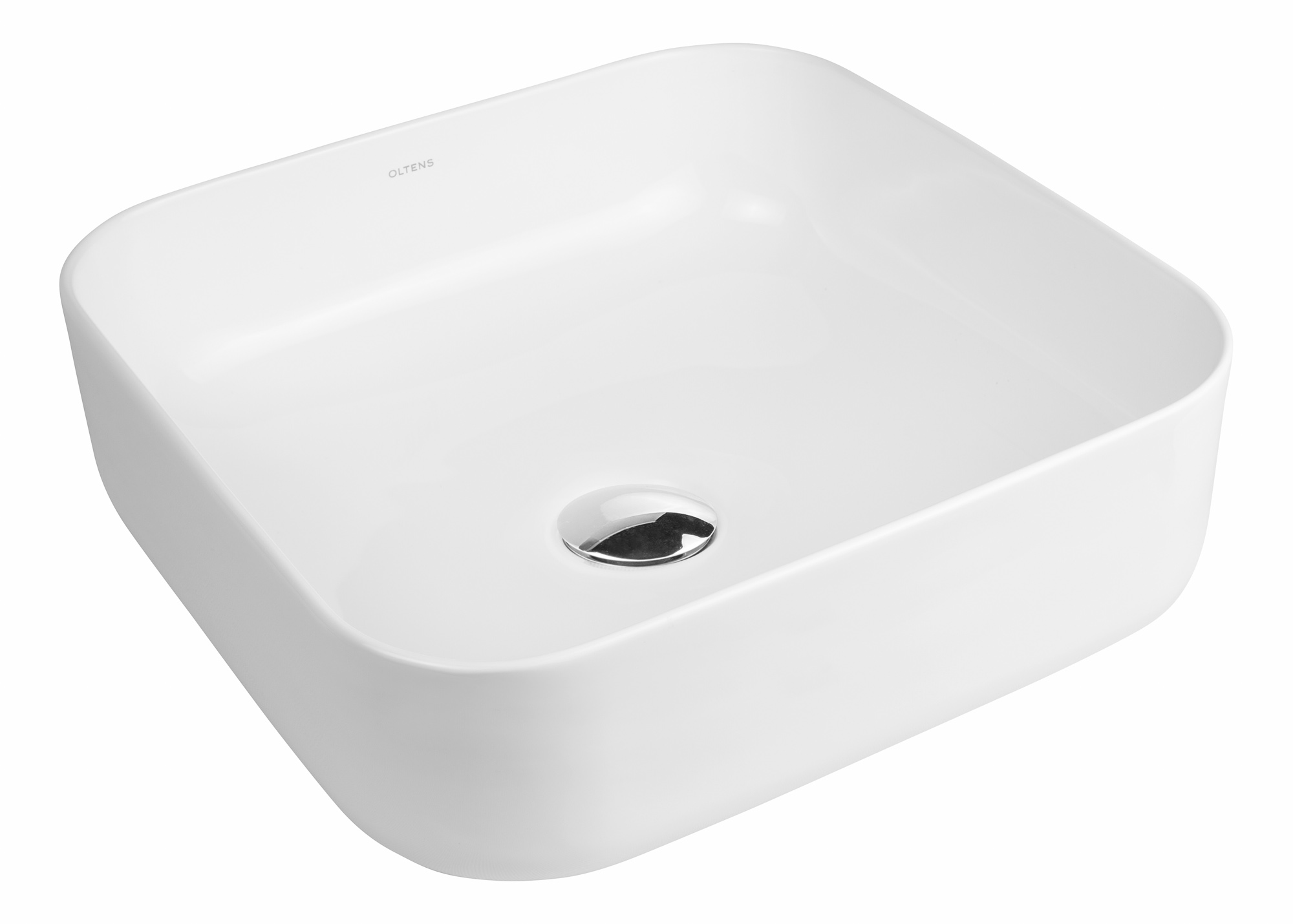 Oltens Hadsel Waschbecken 38.5x38.5 cm quadratisch Aufsatzwaschbecken weiß 40307000