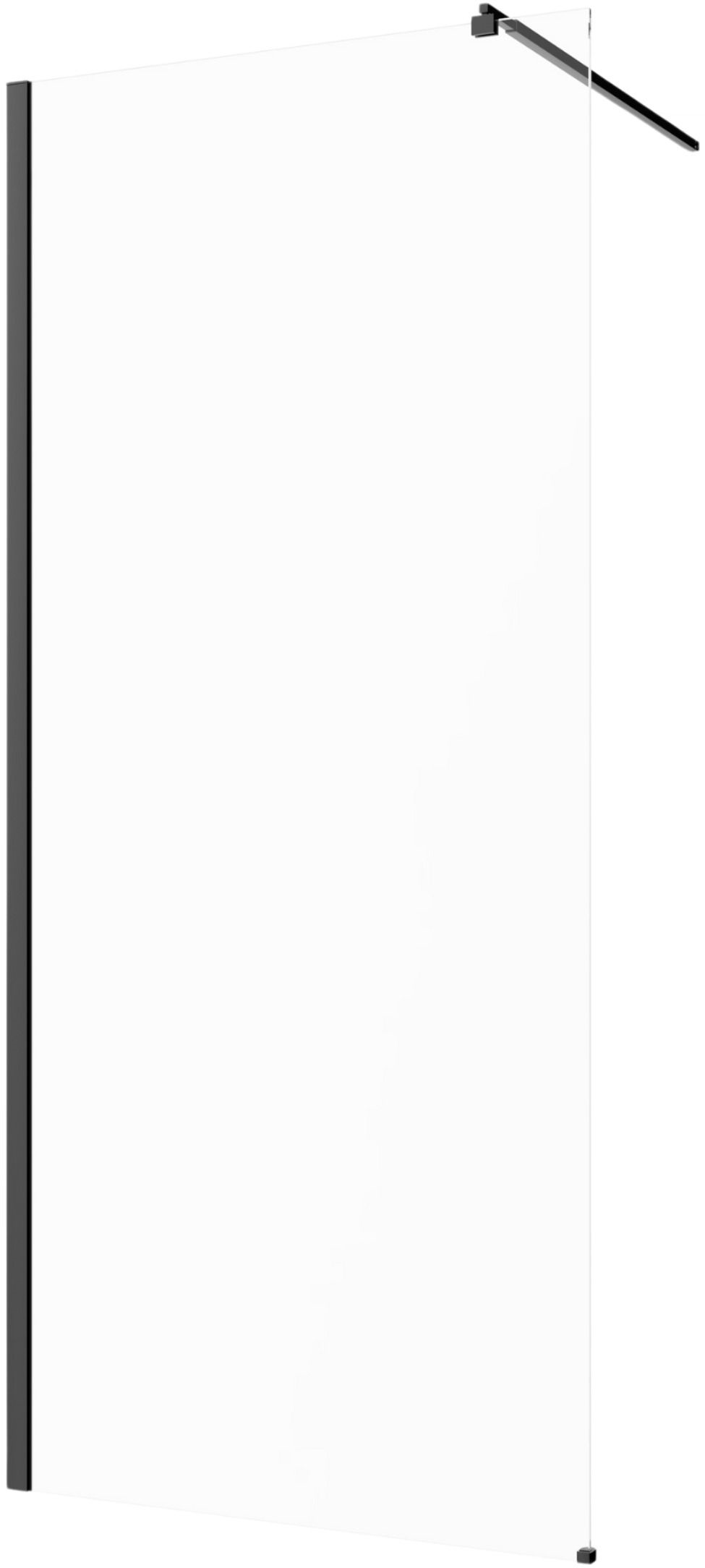 Invena Begehbare Duschwand 80 cm schwarz seidenmatt/durchsichtiges Glas AK-32-181