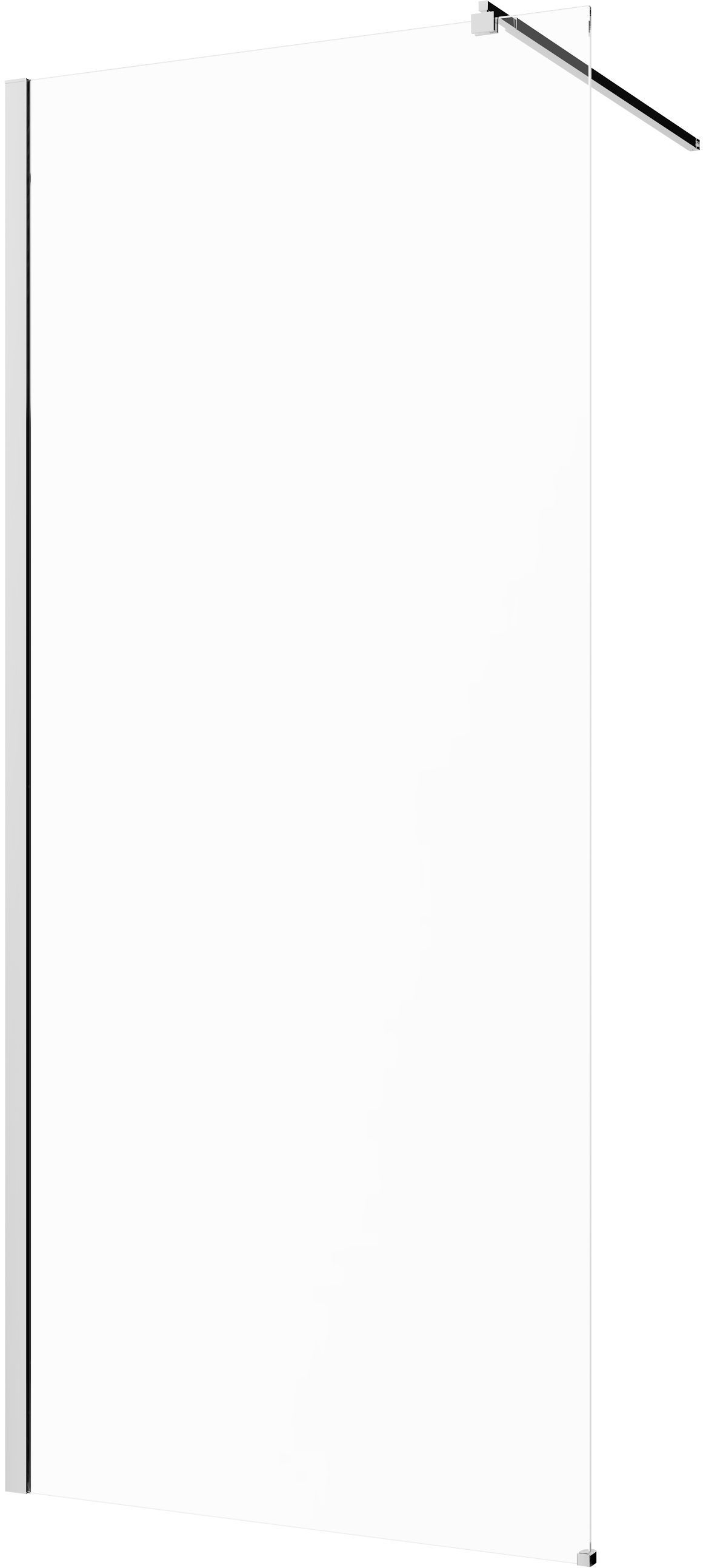 Invena Begehbare Duschwand 80 cm chrom seidenmatt/durchsichtiges Glas AK-32-182