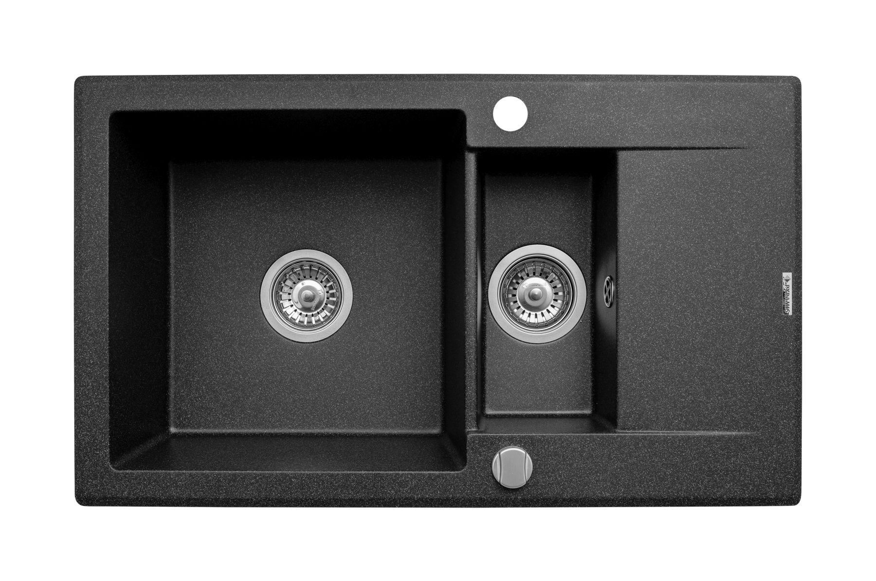 Pyramis Korfu granitspüle 78x46 cm schwarz 070061501