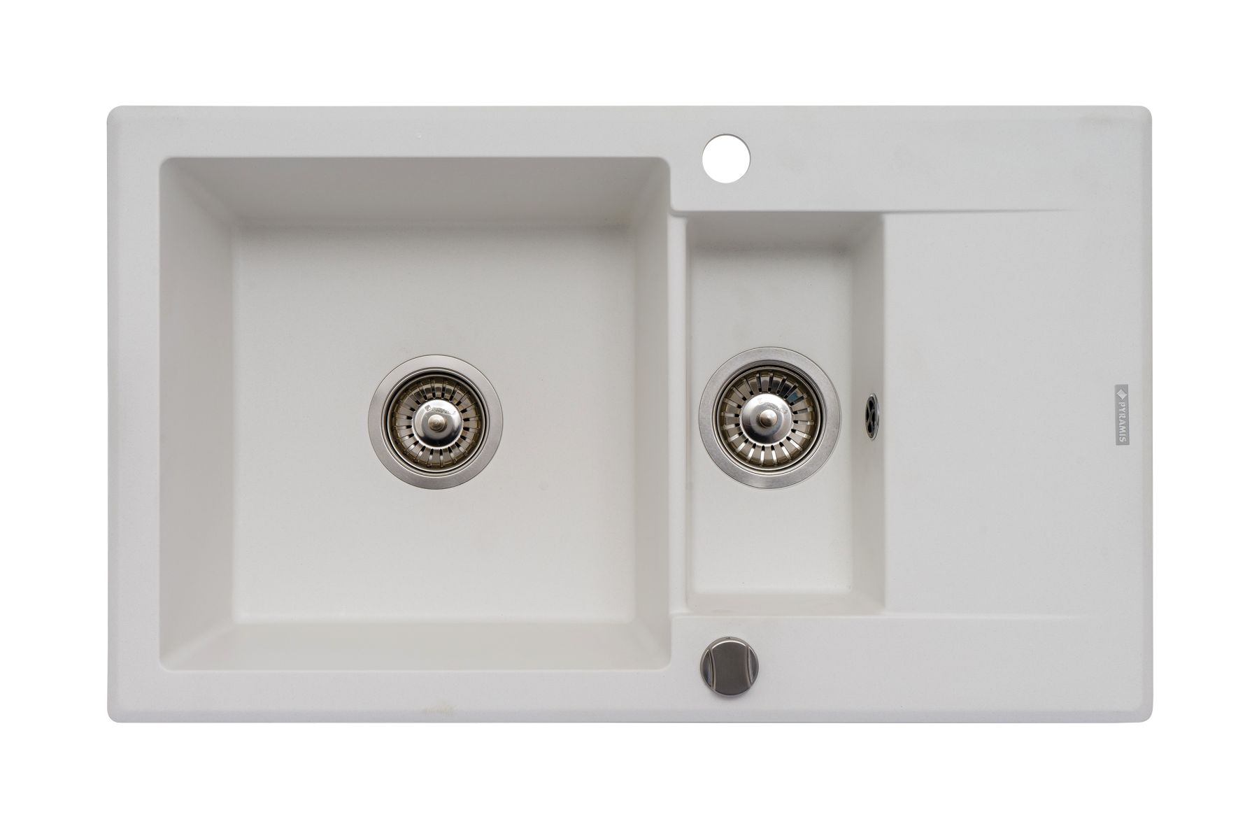 Pyramis Korfu Granitspüle 78x46 cm weiß 070061801