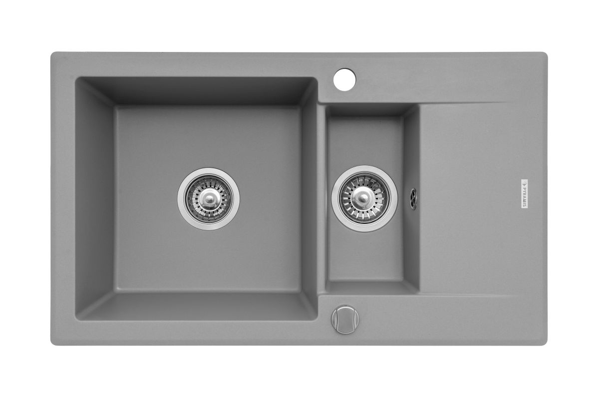Pyramis Korfu Granitspüle 78x46 cm grau/graphit/onyx 070061901