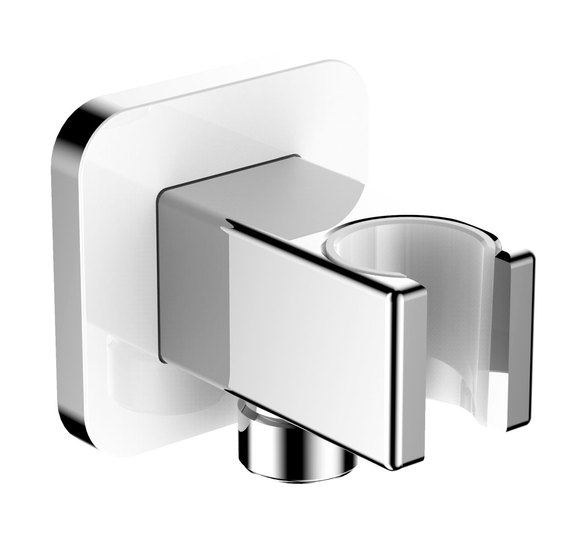 Omnires Winkelanschluss mit Griff chrom-weiß 8815CRB