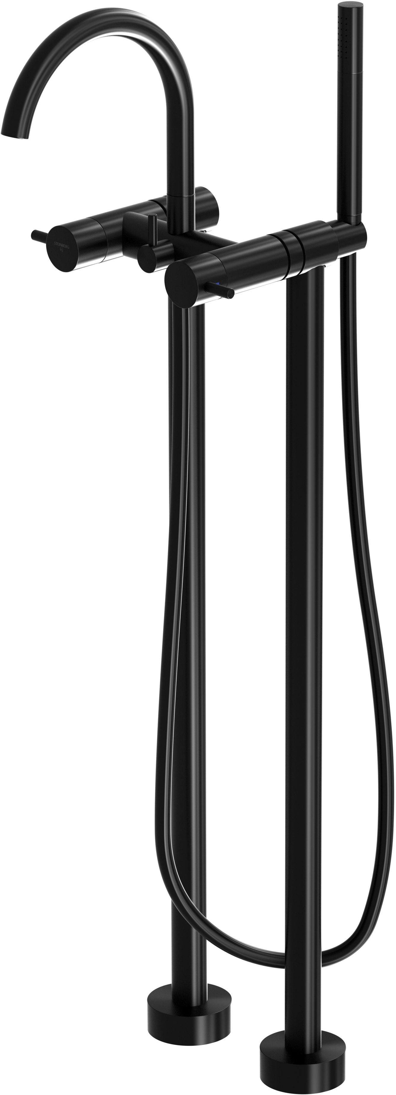 Steinberg 100 Badewannen- und Duscharmatur freistehend schwarz 1001162S
