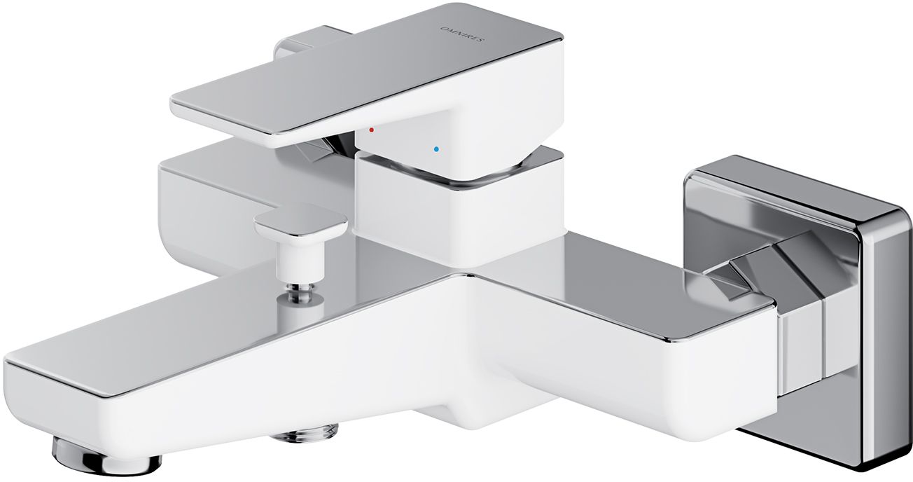 Omnires Parma Badewannen- und Duscharmatur Wandmontage chrom-weiß PM7430CRB
