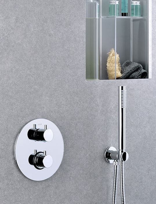 Paffoni Light badewannen- und duscharmatur Unterputz mit Thermostat chrom LIQ018CR