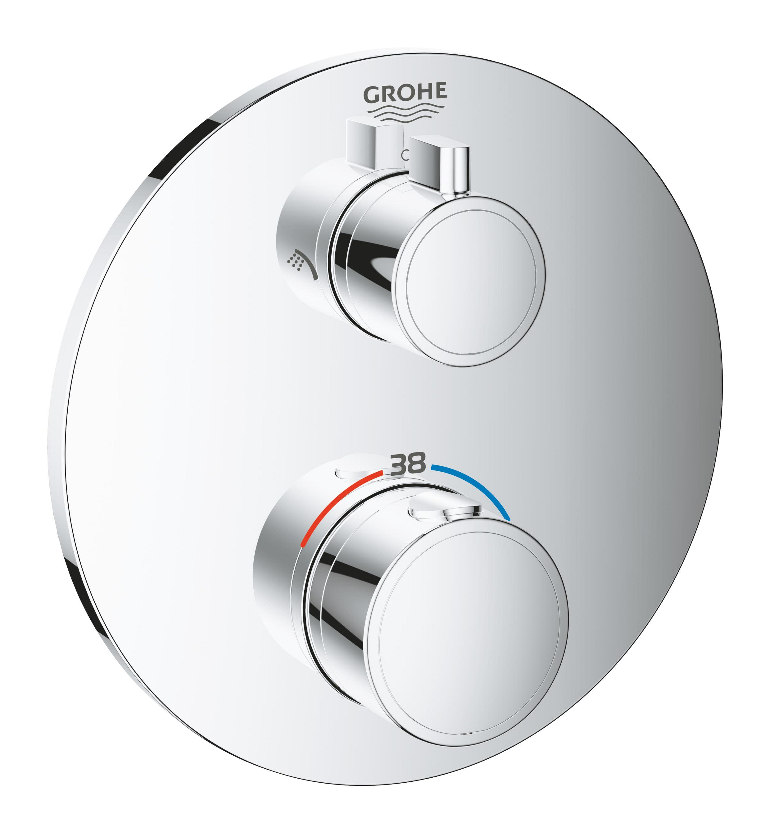 Grohe Grohtherm Badewannen- und Duscharmatur Unterputz mit Thermostat StarLight Chrome 24076000