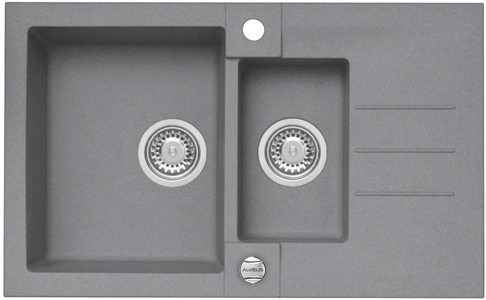 Alveus Rock granitspüle 78x48 cm grau/graphit/onyx 1217081
