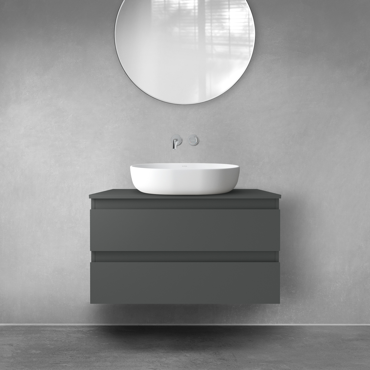 Oltens Vernal Kabinett 80x45.6x47 cm Unterschrank hängend graphit 60001400