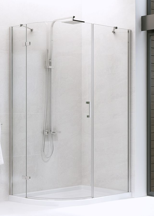 New Trendy New Merana Dusche 120x85 cm halbrund chrom Glanz/durchsichtiges Glas K-0336