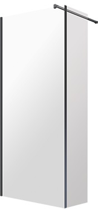 Omnires Marina Dusche 80x30 cm schwarz Matte/durchsichtiges Glas MA8030BLTR