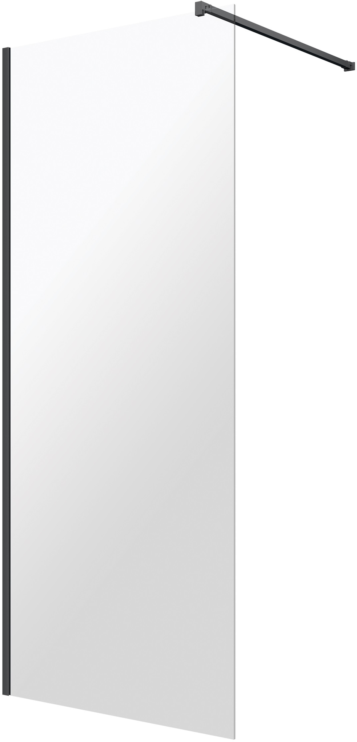 Omnires Marina Begehbare Duschwand 110 cm schwarz Matte/durchsichtiges Glas DNR11XBLTR