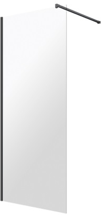 Omnires Marina Begehbare Duschwand 100 cm schwarz Matte/durchsichtiges Glas DNR10XBLTR