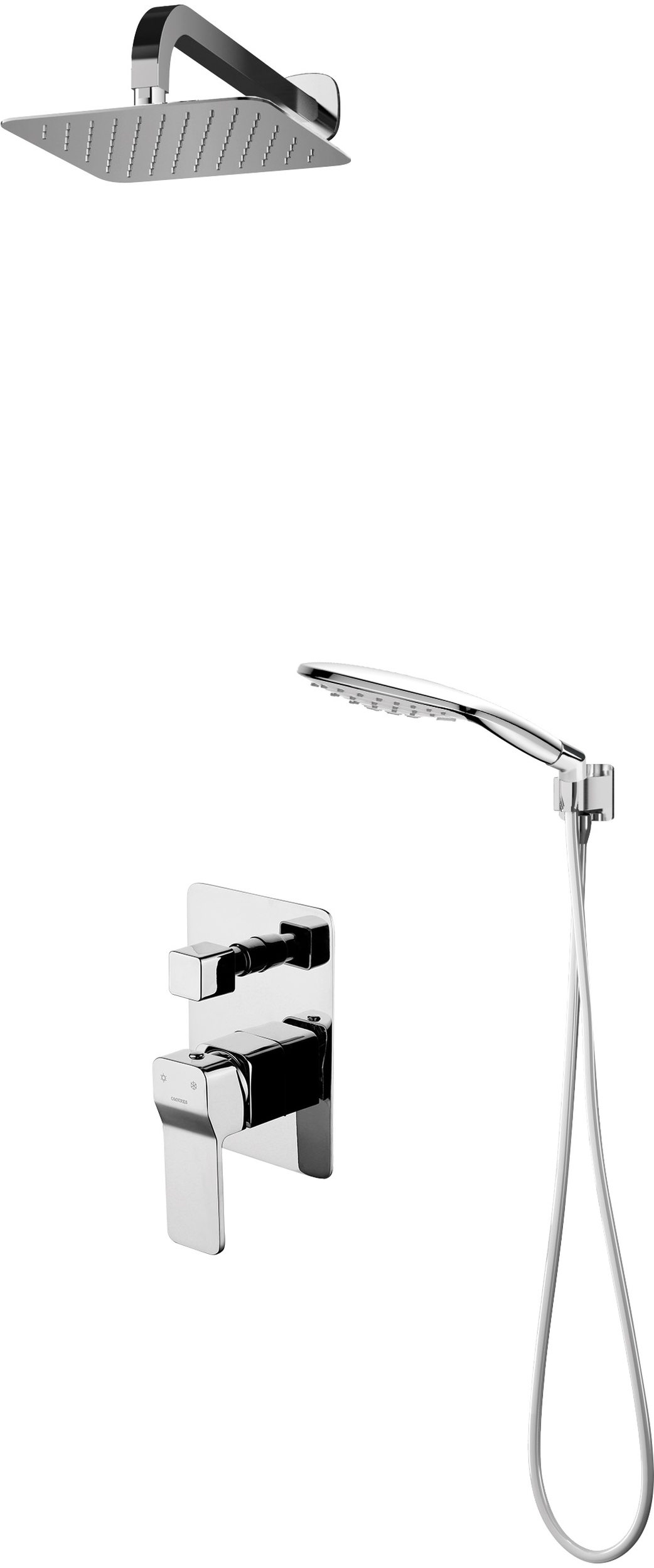 Omnires Sys Duschset Unterputz mit Regenbrause chrom SYSSL10CR