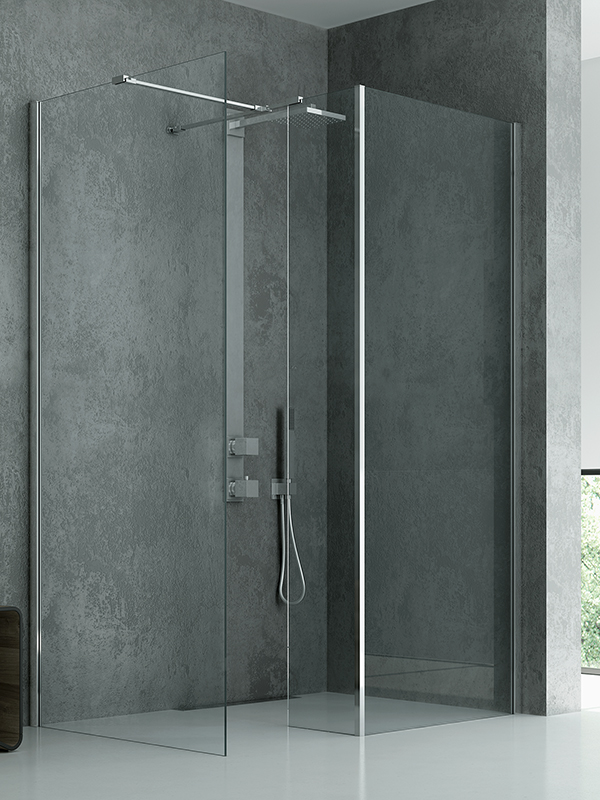 New Trendy New Modus Duschwand 90 cm chrom Glanz/durchsichtiges Glas EXK-0046