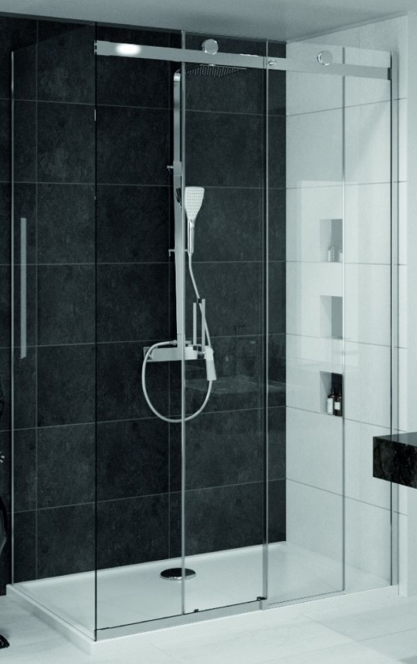 Rea Nixon-2 Duschwand 80 cm chrom Glanz/durchsichtiges Glas REA-K5010