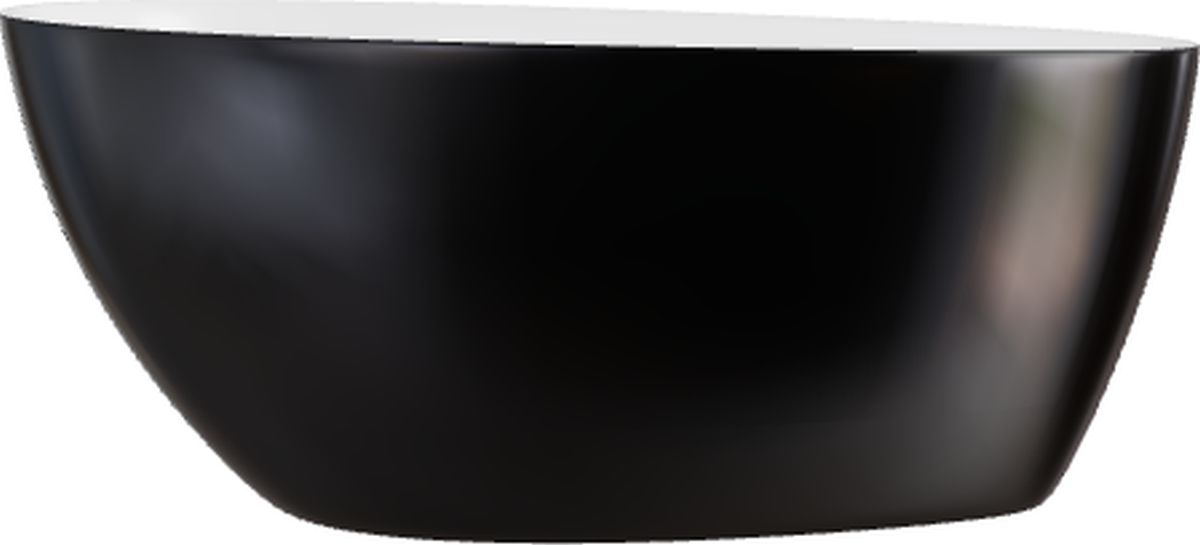 Besco Goya Freistehende Badewanne 140.5x62.5 cm oval weiß-schwarz-zweifarbig #WMD-140-GBW