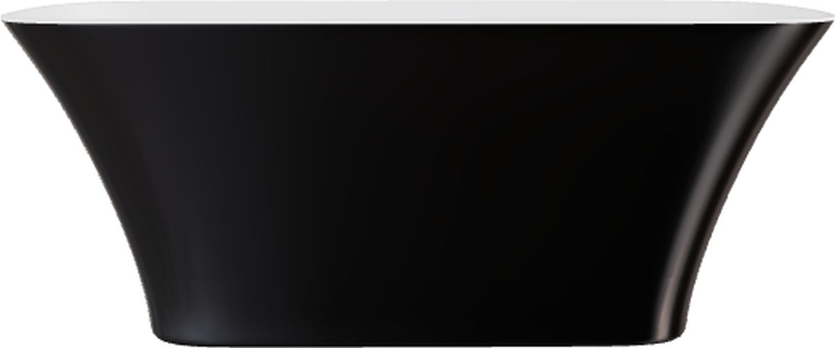 Besco Assos Freistehende Badewanne 159.4x70 cm oval weiß-schwarz-zweifarbig #WMD-160-ABW