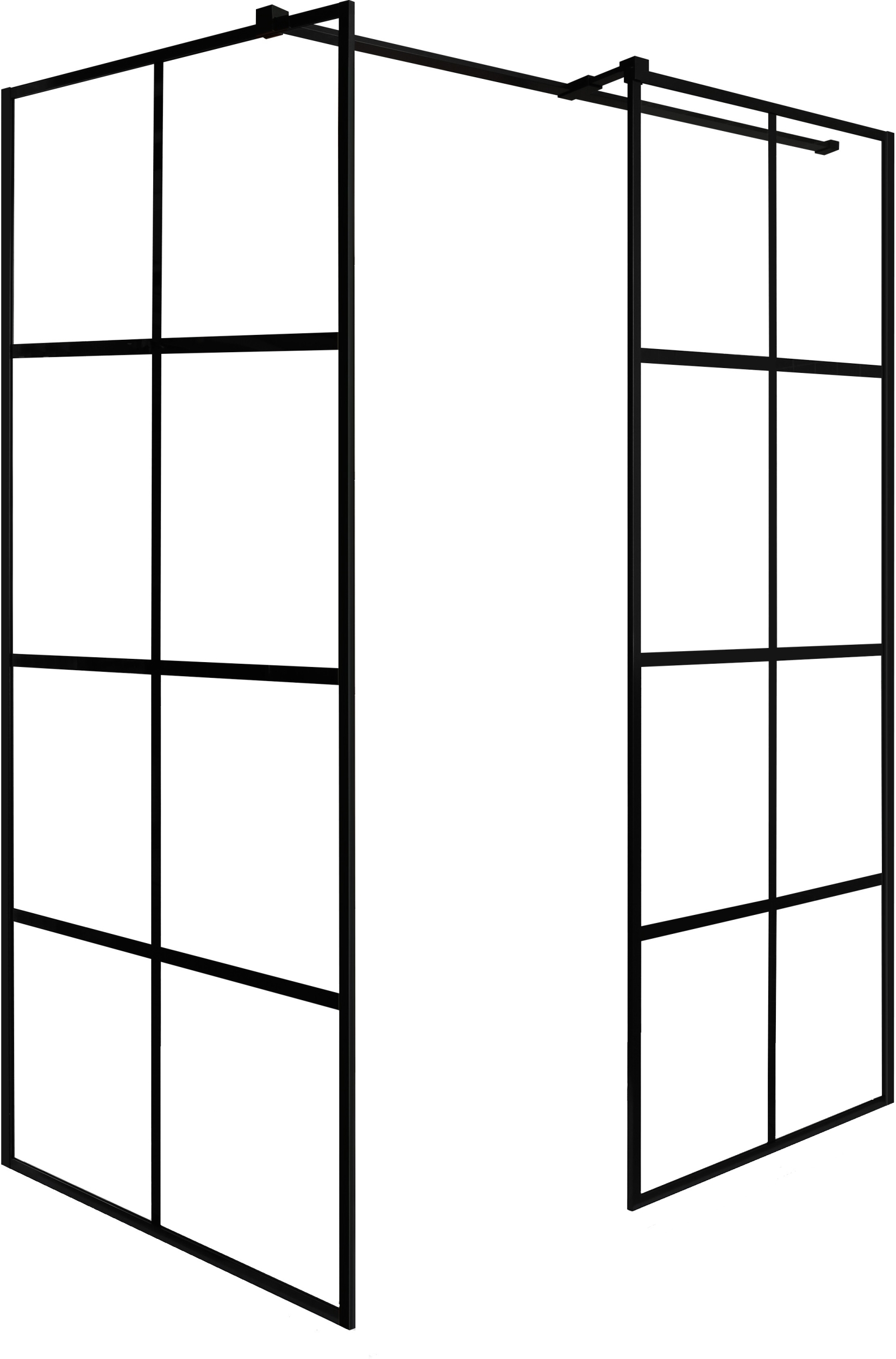 Besco Excea Dusche 100x90 cm rechteckig schwarz Matte/Glas mit Muster EXC-109-190B