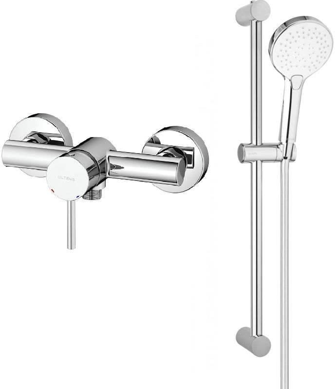 Set Duschbatterie Oltens Molle 33000100, Duschstange Oltens Alling 37300100, 37101110, 37201100