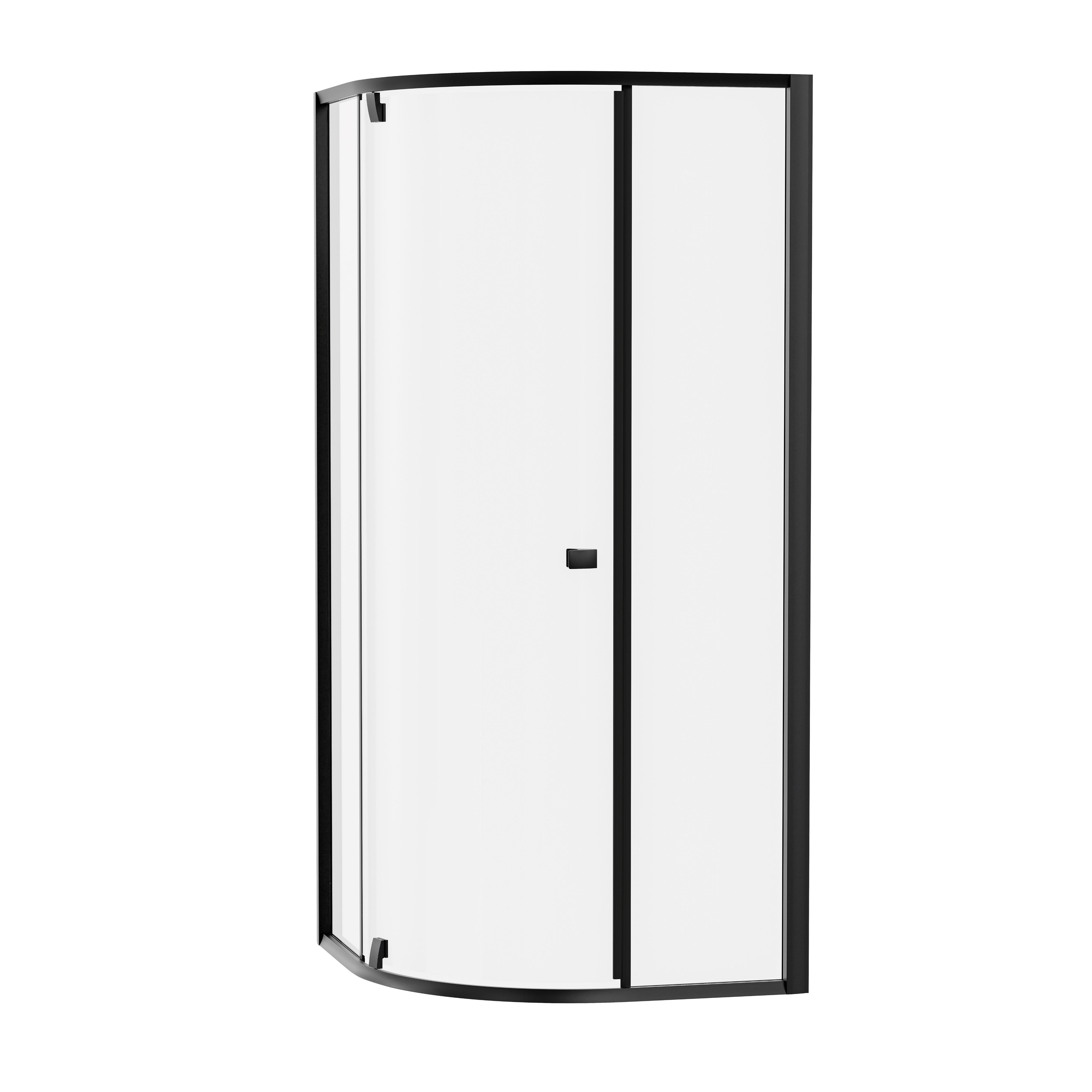 Ravak Pivot Dusche 80x80 cm halbrund schwarz Matte/durchsichtiges Glas 37644300Z1