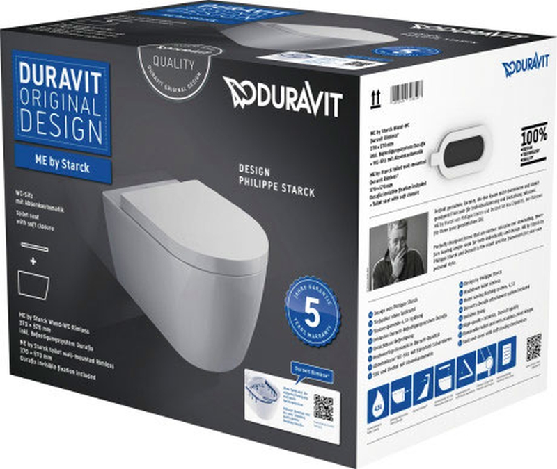 Duravit ME by Starck wc-schüssel mit absenkautomatik-sitz hängend Rimless weiß 45290900A1