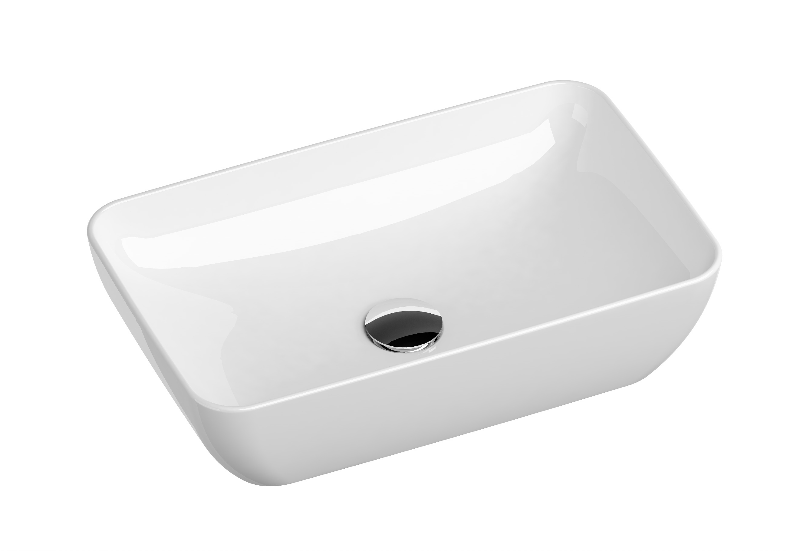 Ravak Uni Waschbecken 50x31 cm rechteckig Aufsatzwaschbecken weiß XJX01150001