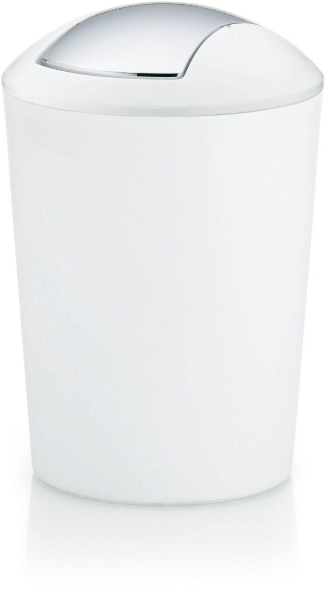 Kela Marta Papierkorb 5 l chrom-weiß 22301