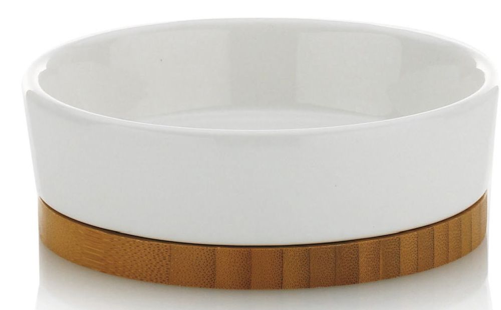 Kela Natura Seifenschale stehende weiß-holz 20969